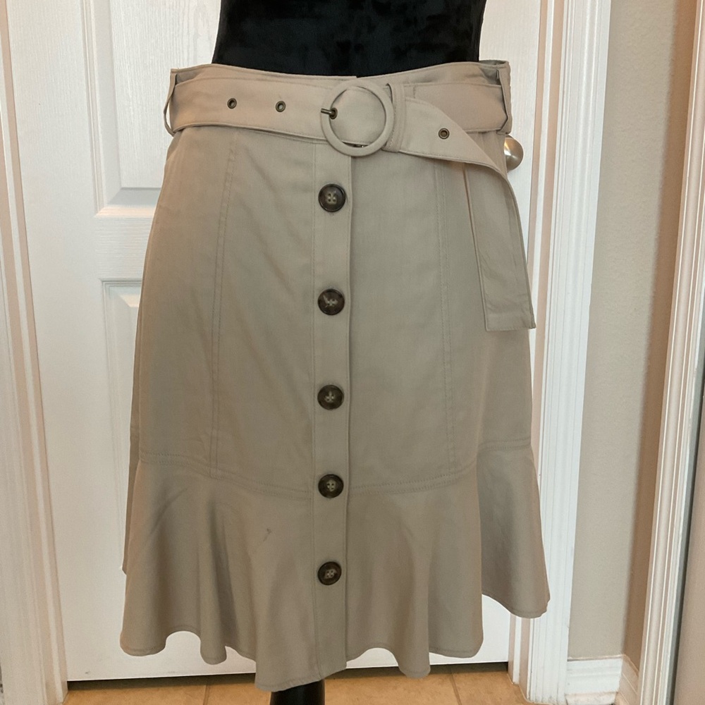 Nine West Tan Knee-Length A-Line Skirt